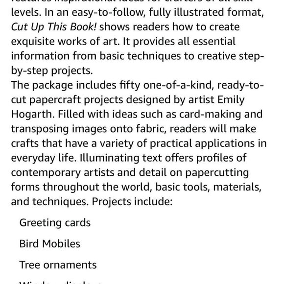 NEW Cut Up This Book! Step by Step Instructions for Artwork by Emily Hogarth - Picture 5 of 6